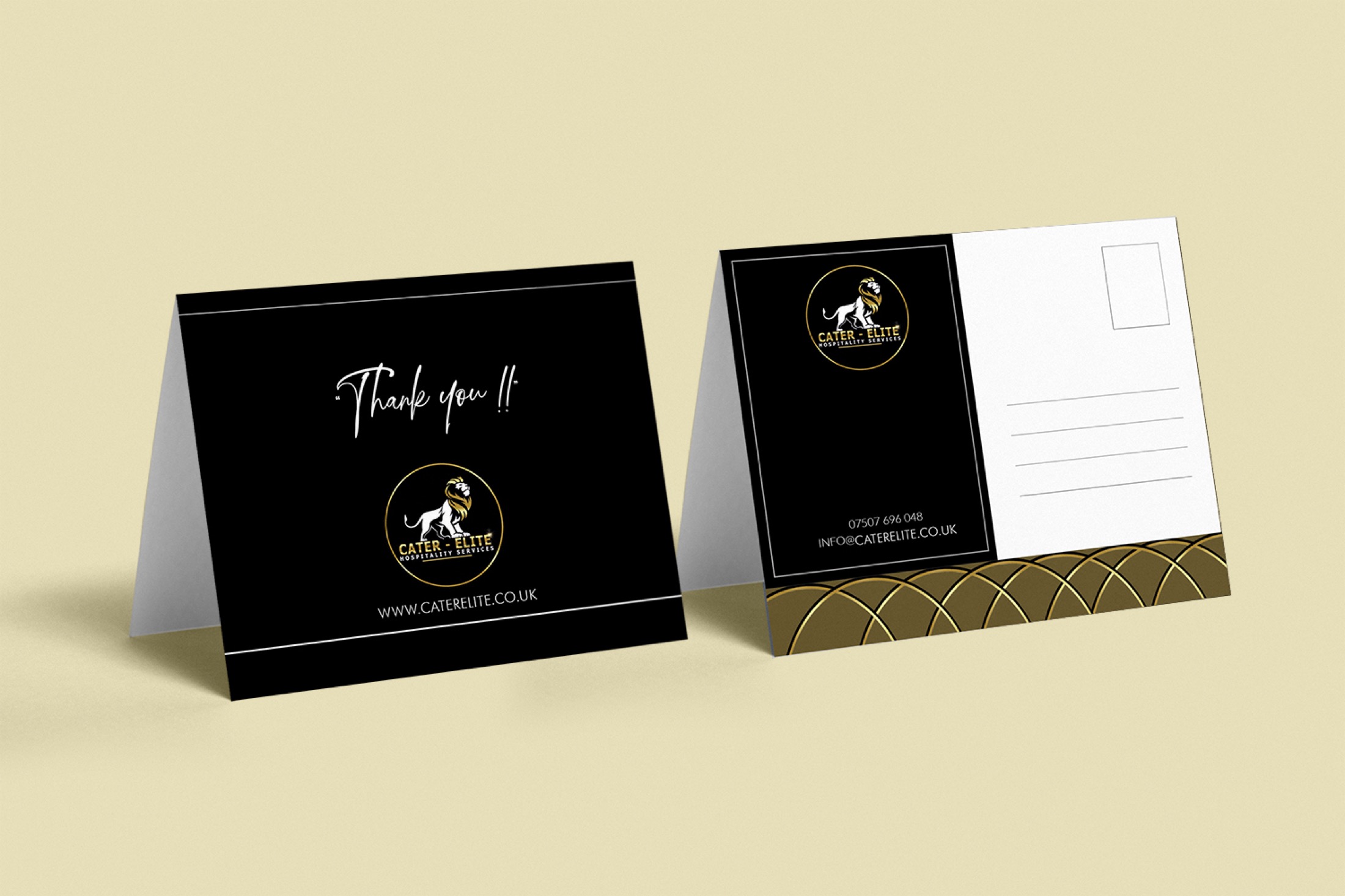 Cater Elite folded stationery