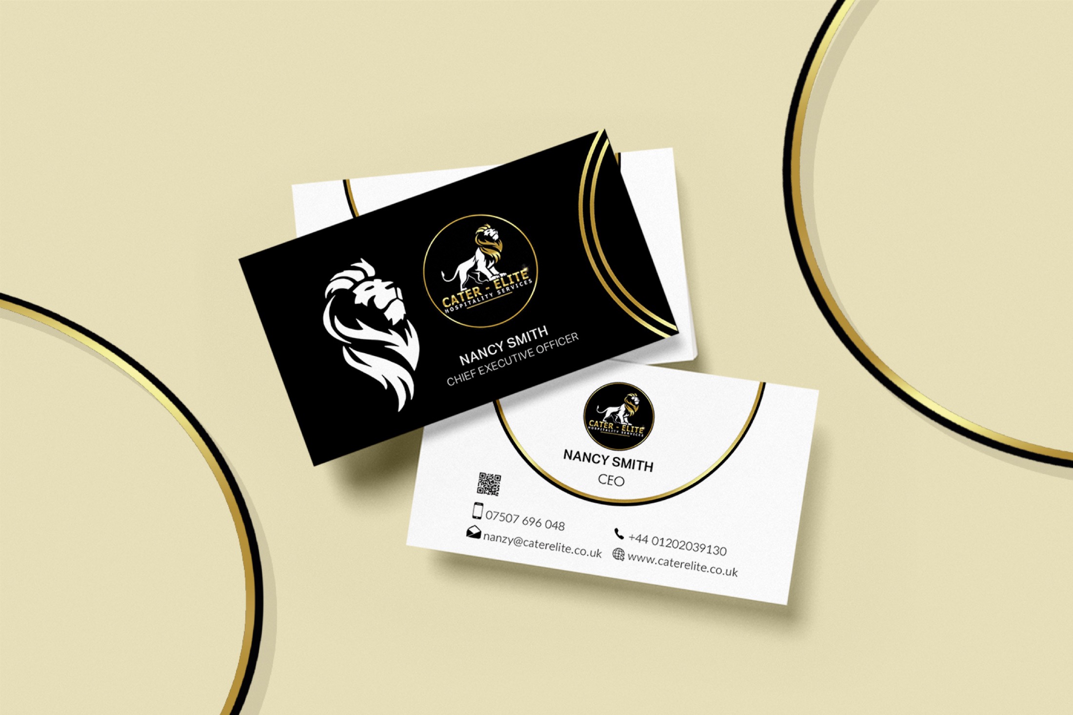 Cater Elite business-card system
