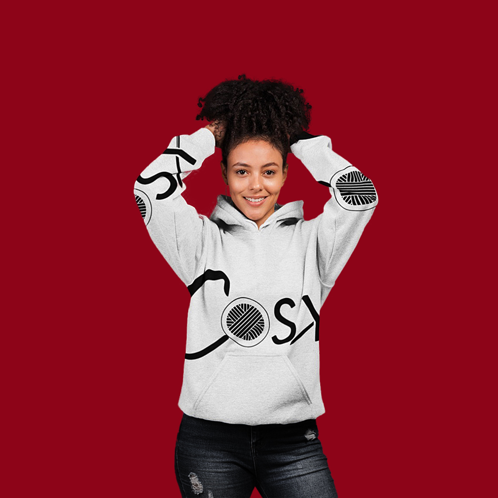 All Cosy red hoodie campaign
