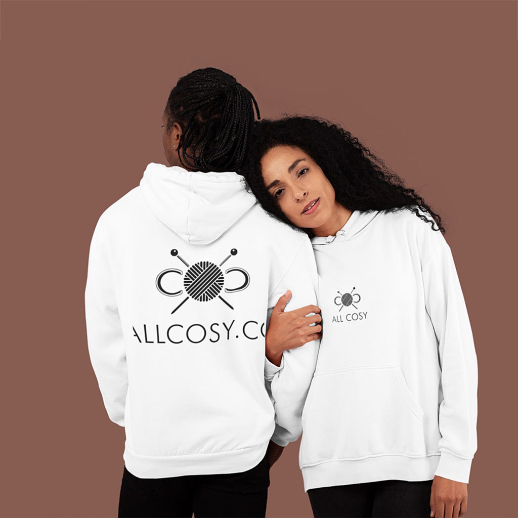 All Cosy white hoodie campaign